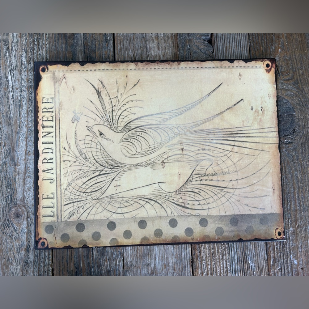 Vintage inspired metal plaque